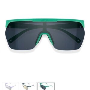 Kits Teal and Black Shield Sunglasses